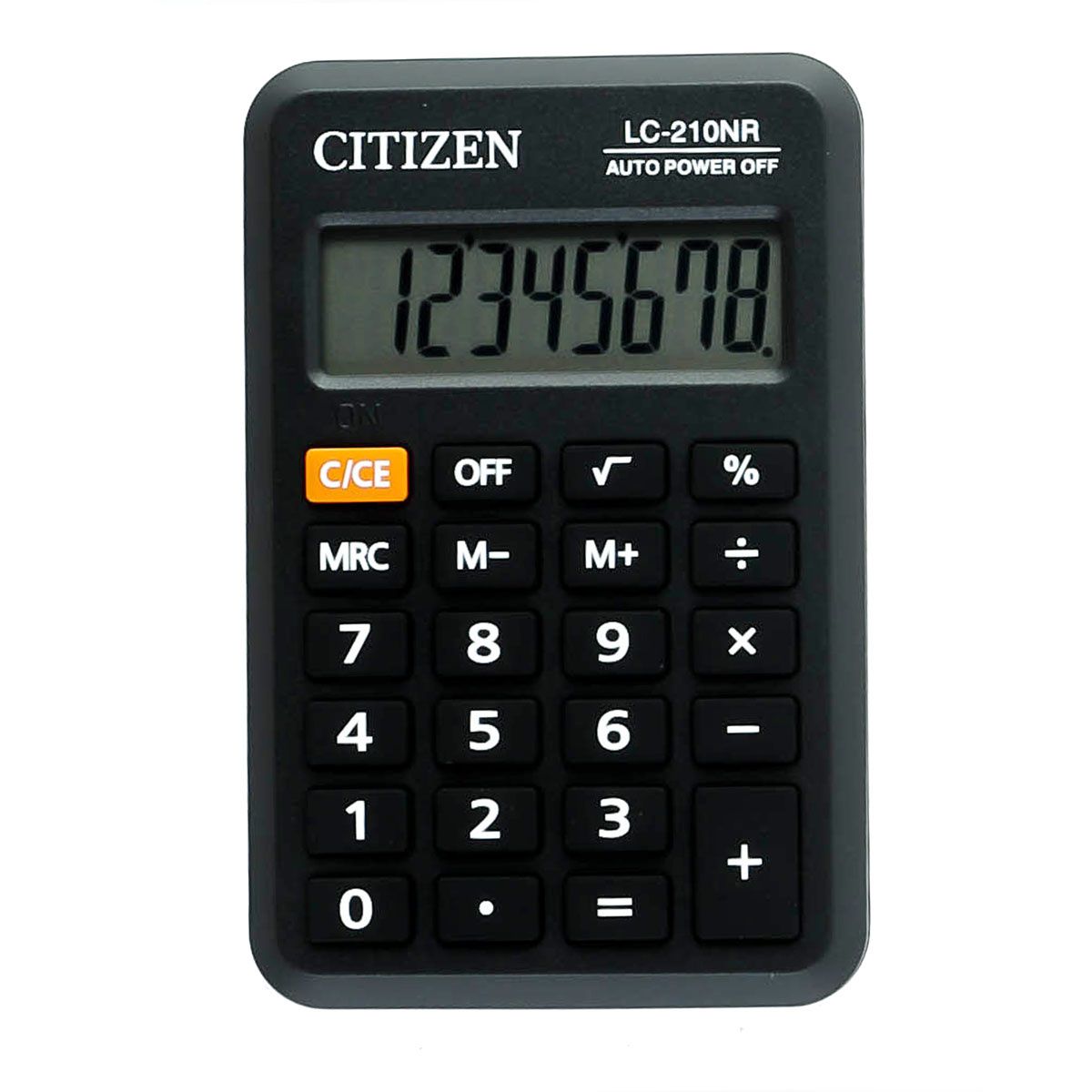 Калькулятор карманный Citizen LC-210NR, 8 разрядов, питание от батарейки, 64*98*12мм, черный 