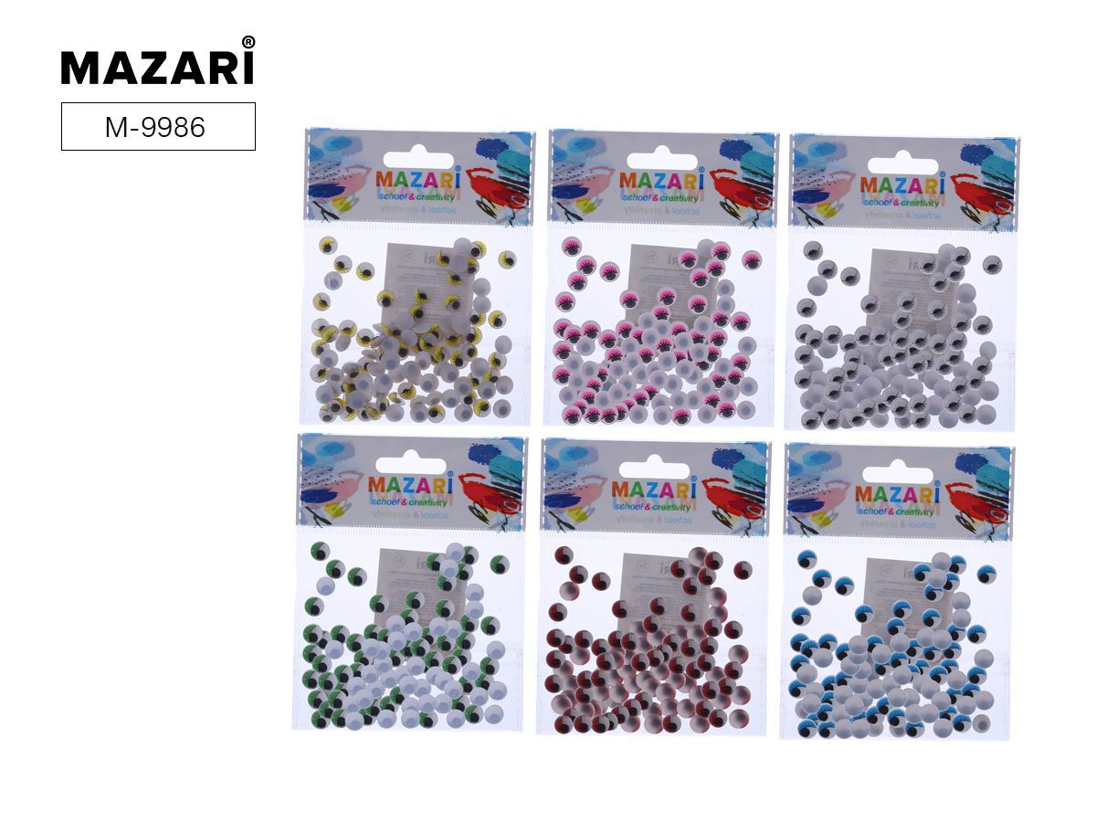 Набор для творчества № 12 ПОДВИЖНЫЕ ГЛАЗКИ С РЕСНИЦАМИ, 80 шт, диаметр 8 мм, ОПП-упаковка